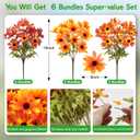 6 Bundles Artificial Flowers for Outdoors Indoor Decor, Vintage Silk Flowers Realistic UV Resistant Fake Flowers Faux Plants for Garden Patio Porch Box Home Decor (Mixed Color)