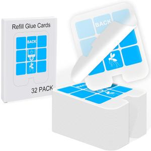 32 Pack Refill Glue Cards, Saferr Home Fly Trap Refill Compatible with Saferr Home SH502, S23005-06 and Dynatrap DT3005W Dot Indoor Fly Trap Plug-in Insect Trap Replacement Mosquito Sticky Glue Boards