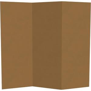 4 ft. Short Brown Temporary Cardboard Folding Screen - 3 Panels