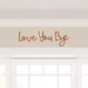 Dripykiaa Love You Bye Wood Sign Home Decor Boho Decor 21.6 Wood Grain Wall Decor Express Love and Warm for Your Family Lovers Wall Art Gift Hallway Entryway Door for Home - Brown