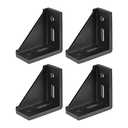 Uxcell Inside Corner Bracket Gusset, 80mm x 80mm for 4040 Series Aluminum Extrusion Profile, 4 Pcs (Black)