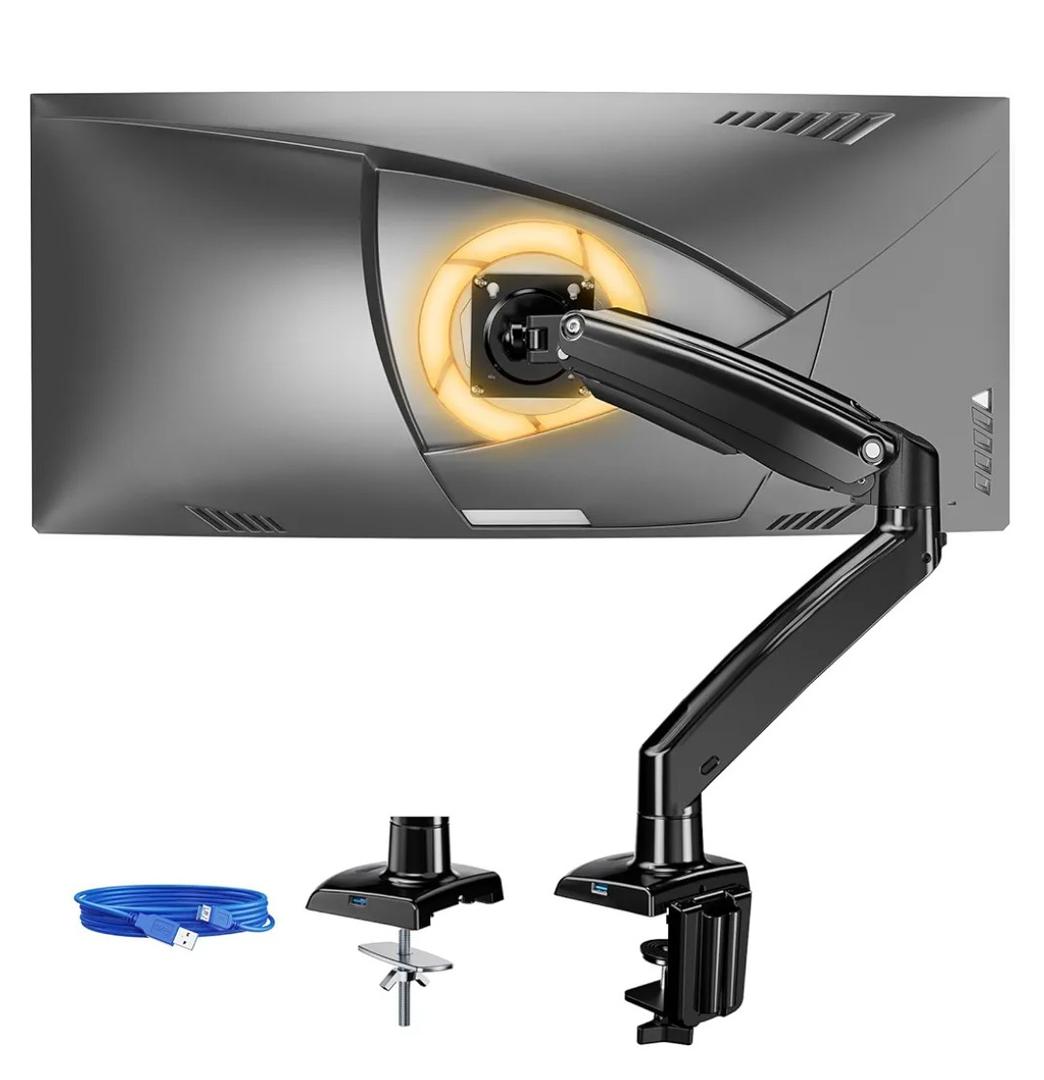 ErGear 13 to 49 inches Single Monitor Mount for Ultrawide Screens,Holds 26.5lbs,Heavy Duty Single Monitor Arm,Single Monitor Stand with Swivel,Tilt,Rotation for Home and Office,VESA 75/100mm