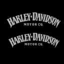 Motorcycle Classic Logo Harley Design Vinyl Decal #2 (Right and Left) Piece Moto HD Club 2.5"x8" (Chrome) (Silver)