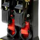 Cargoloc Premium Ratchet Tie Downs - 2 Pk - 15 Ft - 500 Lbs Load Cap - 1,500 Lbs Break Strength - Cargo Straps for Moving Appliances, Lawn Equipment, Motorcycles, etc. - RED