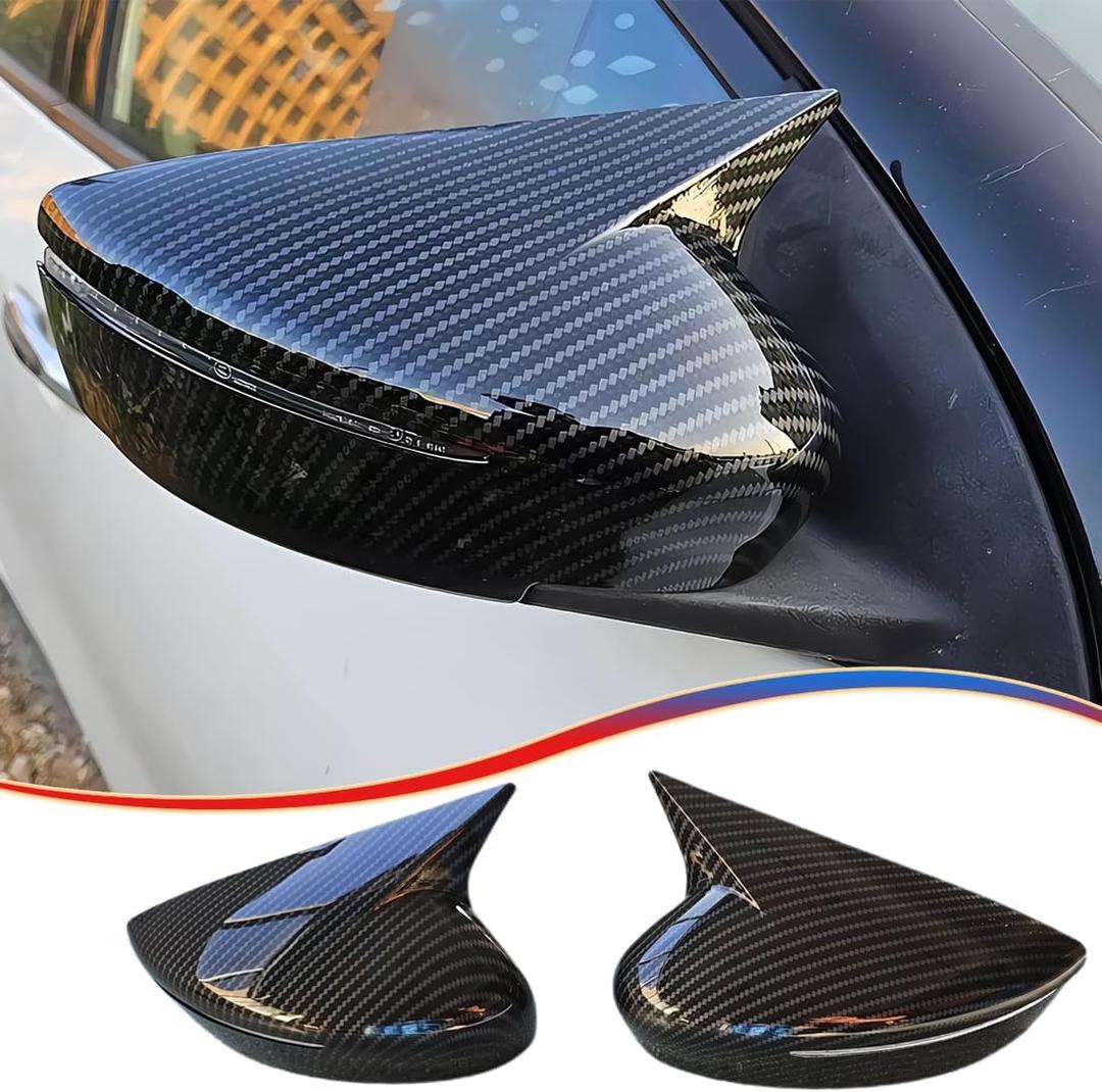 MUXEE Side Mirror Covers, for Nissan Kicks 2018 2019 2020 2021 2022 2023 2024 Turn Signal housing,Sports Rear View Mirror Cover Accessories-Carbon Fiberwith Turn Signal Slot