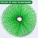 Kvitra St. Patrick's Day Costume Accessories Set for Women, Green Shamrock Tutu Skirt Headband Glitter Glasses Clover Necklaces Long Finger Gloves Blowouts, Saint Patricks Day Suit