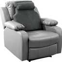 HOMBYS Sherpa Fleece Lumbar Support Pillow with Headrest for Recliner,Memory Foam Recliner Chair Cushion for Back Pain,Big High Back Support for Recliner with Chair Headrest for Elderly (Grey)