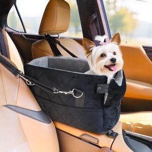 Center Console Dog Car Seats for Small Dogs Cats with Adjustable Safety Belt Multipurpose Pet Booster Seat for Car,Travel,Shopping,Camping with Your Furry Friends
