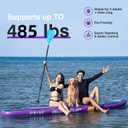 11'6" Inflatable Stand Up Paddle Board with Kayak Seat, 485 lbs Max Weight Capacity Heavy Duty ISUP for Adults, 33" Extra Wide Blow Up Paddleboard for Family Multi-Person Fishing Yoga