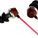 Symphonized ALN 2.0 Premium Genuine Wood In-ear Noise-isolating Headphones|Earbuds|Earphones with Innovative Shield Technology Cable and Mic (Lava Red)