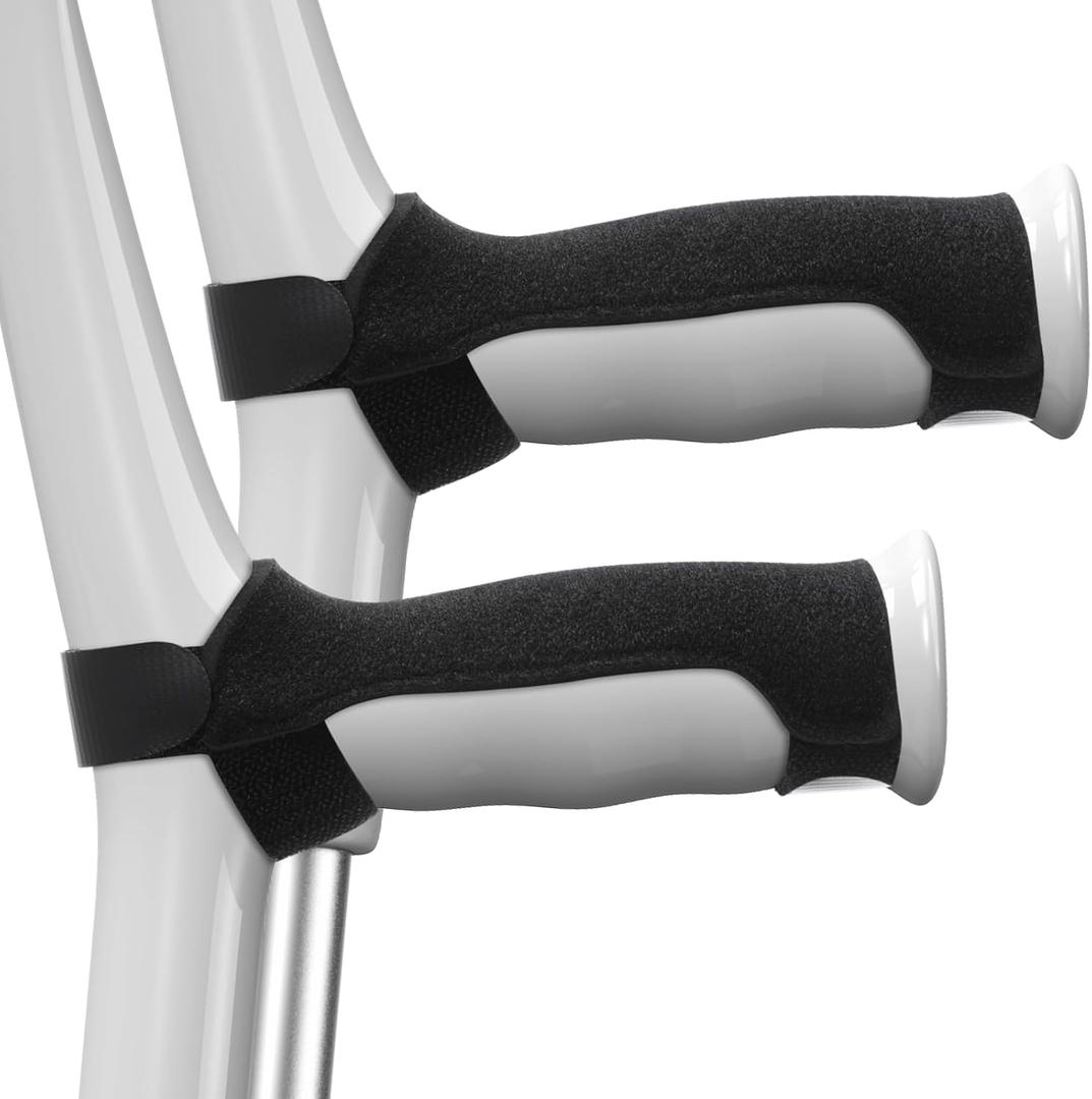 Threlaco 2 Pcs Forearm Crutch Pads Soft Cushioned Hand Covers for Adult Forearm Crutches Hands Accessories Increases Walking Comfort (Black,Fleece Fabric)