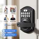 TEEHO TE004 Keyless Entry Keypad Door Lock with Handle - Smart Digital Electronic Lock for Interior Door with Anti-Peeping, Auto Lock & Passage Mode - Easy Installation - Matte Black