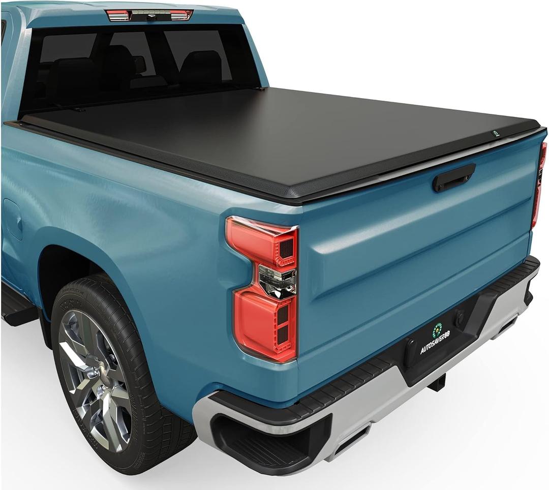 AUTOSAVER88 Soft Quad-fold Truck Bed Tonneau Cover Compatible with 2019-2025 Chevy Silverado/GMC Sierra 1500 New Body Style 6.6 ft Bed
