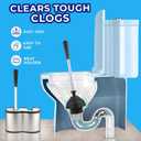 UMIEN Toilet Brush and Plunger Set 18-in - Updated 2025 No-Rust - Stainless Steel Design - Long Handles - with Freestanding Canister