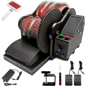 Wool Combing Machine; Electric Wool Drum carder; Quickly Remove Fiber impurities; Color Mixing carding; DIY Handmade Wool Blending Wheel; Ideal for Making Felt Dolls and Other Handmade Crafts