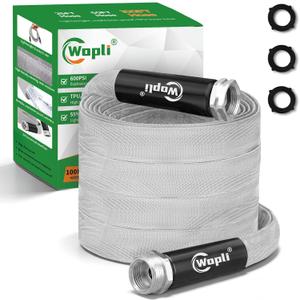 Garden Hose 100ft, Ultra-Light & Flexible Water Hose, Durable, All-Weather, Made of TPU-Drinking Water Safe, Easy to Store & Coil, Kink-Free, Camping, Car Wash, Yard, Garden and Home, Gray