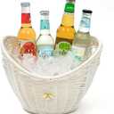 4L Double-Layer Ice Bucket with Handle Hole(Plastic-White)