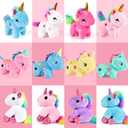 Golray 12Pcs Mini Unicorn Plush Stuffed Animals, Unicorn Party Favors Keychains for Girls Birthday, Easter Basket Stuffers, Easter Egg Fillers, Classroom Rewards Carnival Prizes Goodie Bag Stuffers
