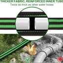 Lightweight non-expandable ultra-flexible garden hose kink-free, burst-proof, easy to store, suitable for outdoor use on courtyard lawns (black green) (50 FT)