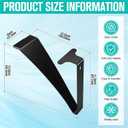 Mailbox Bracket for Post Metal Mounting Heavy Duty Floating Shelf Bracket Hardware for Strong Support Installation Outdoor(Black)