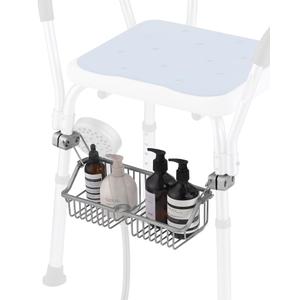 OrgCreator Rustproof Hanging Shower Caddy for Shower Chair, Stainless Steel Bathroom Basket for Bath Chair Bench,Showers Caddy Chair, Shampoo Bottle Holder for Elderly, Pregnant, Handicap, Patient