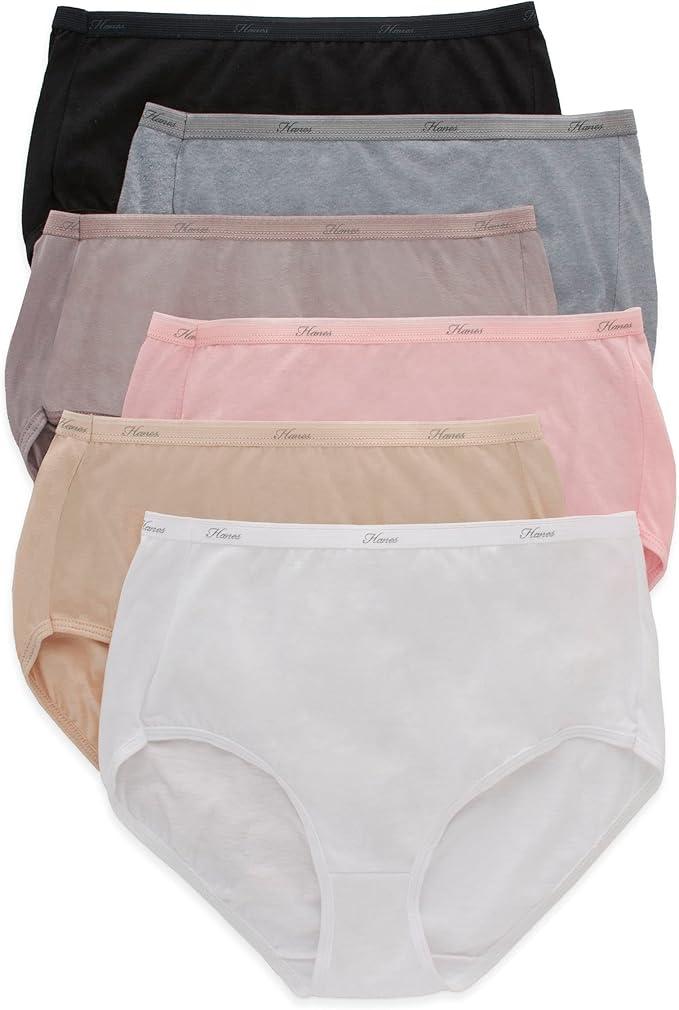 Hanes women's Hi-Cut Panties Pack, Lightweight Cotton Hi-Cuts, 6-Pack , 10/3XL