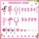 Tallew 42 PCS Cowboy Cake Decorations Cowgirl Cake Topper for Cow Western Theme Party Birthday Baby Shower Favors Supplies(Cowgirl Style)