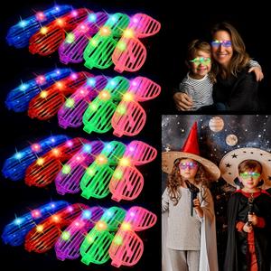 20 Pack LED Glasses,Glow glasses,Light up glasses,Glow in the dark glasses,Party glasses Rave neon Flashing Party For Birthday Mardi Gras New Year's Eve Party Decoration,For Kids/Adults