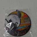 Black Cat on Moon Stained Acrylic Window Hanging, Handcrafted Rainbow Suncatchers for Wall Kitchen Living Room Office, Suncatcher Decoration Gifts for Cat Lover Women Christmas, 6.4 inch