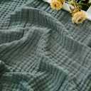 EMME Cotton Muslin Large Throw Blanket Couch Breathable Gauze Soft Lightweight Bed Blankets Adults (Heather Forest Green, 50"x70")