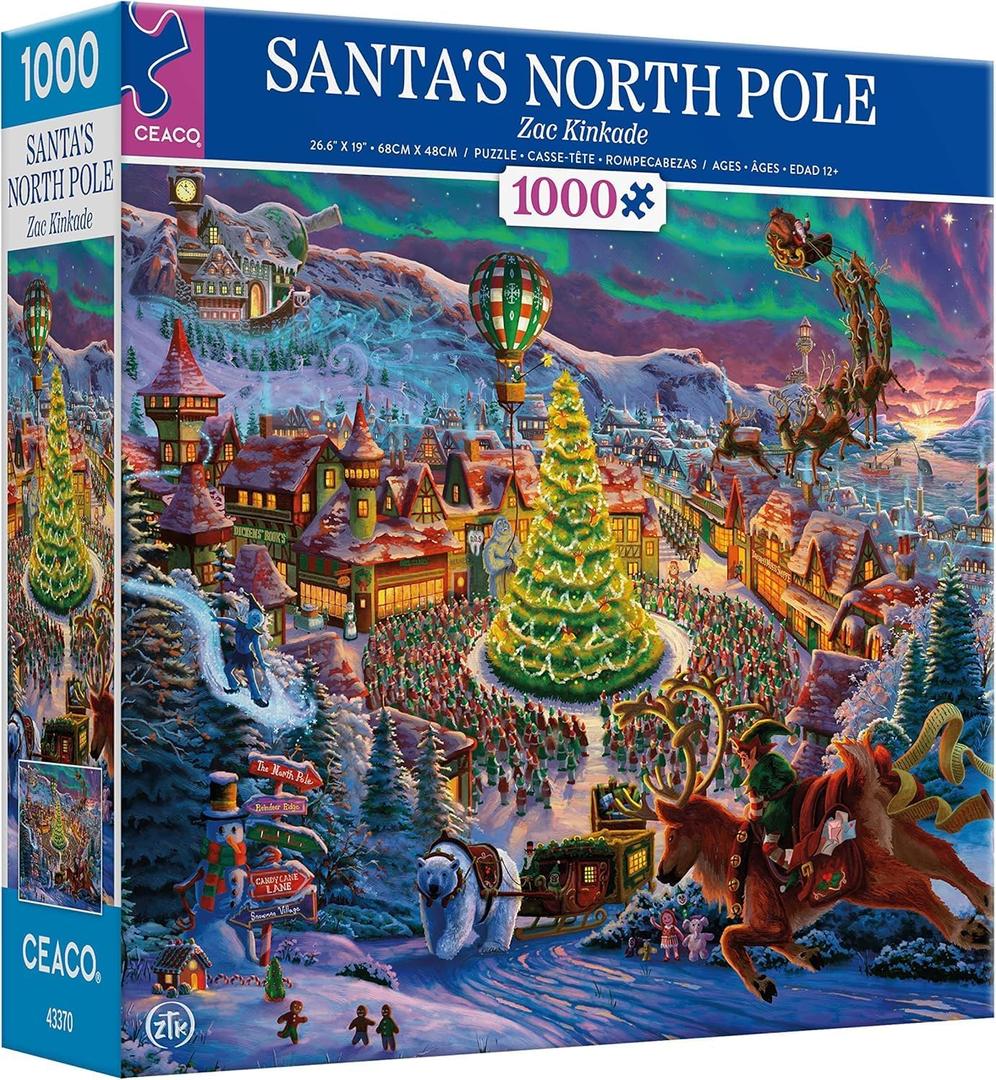 Ceaco - Zac Kinkade - Classic Christmas - Santa's North Pole - 1000 Piece Jigsaw Puzzle
