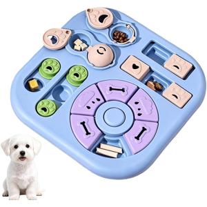 Interactive Cat Puzzle Toy & Treat Dispenser - Maze Slow Feeder for Small, Medium & Large Cats, Enrichment Toy for IQ Training, Reduces Bloating & Prevents Gulping (Light Blue)