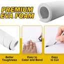 MEARCOOH EVA Foam Cosplay White 1mm Thick (1mm to 20mm) Large 35.5" x 59" Sheet Premium High Density 86 kg/m3 for Cosplay, Crafts Projects