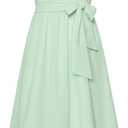 GRACE KARIN Girls Dress Formal Party Wedding Guest Pageant Dress for Teen Girls Ruffle Backless Maxi Sundress Size 6-14 (Green)