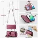 Strapurs Crossbody Wallet Case Compatible with Samsung Galaxy S22 5G RFID Blocking Card Holder Soft PU Leather Magnetic Snap Shoulder Strap Zipper Pocket Phone Case Fit for Galaxy S22 6.1" - Wine Red