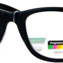 Multi Focus Progressive Reading Glasses 3 Powers in 1 Reader Square Horn Rim (Black)
