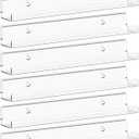 Lifewit Narrow Floating Shelves for Vinyl Record 6 Pack, 12" Clear Wall Shelves for Nail Polish/Book/Picture/Makeup, Acrylic Wall Mount Display Shelf Organizer for Bedroom, Living Room, Bathroom Decor