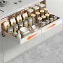 Large Pull Out Cabinet Organizer, No Drill Cabinet Drawers Expandable(16.5"-26.7") Slide Roll Out Shelves Drawers for Kitchen Cabinets, Pots and Pans Organizer Pantry (White,1Pcs)