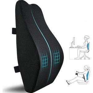 Lumbar Support Pillow for Office Chair,Memory Foam Back Cushion for Car Seat,Chair,Computer Desk Chairs,Large Ergonomic Back Pillow for Back Pain Relief
