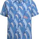 Funny Hawaiian Shirt for Men Casual Short Sleeve Button Down Beach Shirts Printed Tropical Vacation Shirts (XL)