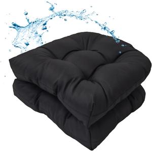 MTMR Water-Repellent Outdoor Patio Chair Cushions Set of 2, 19'X19' Thick Seat Cushions with High Elasticity PP Cotton, Tufted Design for Outdoor Furniture