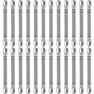 Boao 24 Pcs Bed Sheet Clips Straps Heavy Duty Adjustable Fasteners Elastic Fitted Bed Holder Mattress Corner Sheet Fasteners for Home Room Couch Supplies(Gray,4-8 Inch)