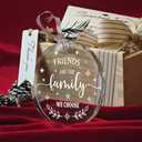 Friendship Gift for Women BFF - Friends Are the Family We Choose Female Friend Birthday Christmas Cheer up Gift, Friends Remembrance Glass Ornament - Best Friend Thanksgiving Day Christmas Ornament-53