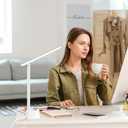 Honeywell Upgraded LED Desk Lamp - H01 Pro Sunturalux Foldable Desk Light with USB A+C Charging Port, 3 Color Modes Dimmable Table Lamp for Home Office Reading(White)