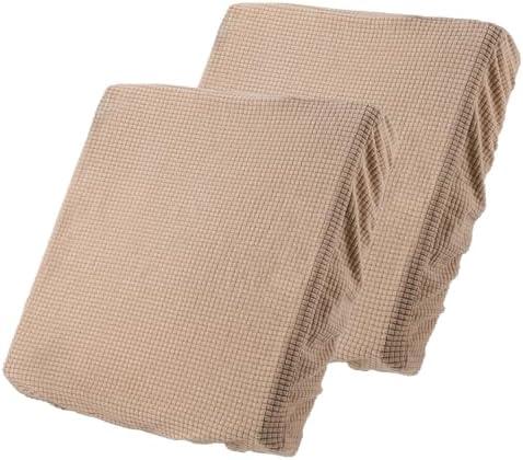 uxcell 2 Pcs Couch Cushion Cover, 20"x20" Polyester Stretch Sofa Cushion Cover Magic Sofa Covers Washable, Non-Slip Covers with Elastic Bottom for Sofa Seat for Home, Light Brown