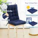Juexica 4 Sets Outdoor Patio Cushions High Back Outdoor Chair Cushions Rocking Chair Cushion Waterproof Indoor Patio Fastness Chair Pads with Ties for Seasonal Indoor Home Office (Navy Blue), 16 x 16 x 3.5