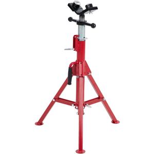 PioneerWorks Pipe Stand with 2-Ball Transfer, V-Head Folding Jack Stand, 2500lbs Welding Stand Adjustable Height 28-52IN, Heavy Duty Carbon Steel Body, Steel Pipe Jacks for Welding