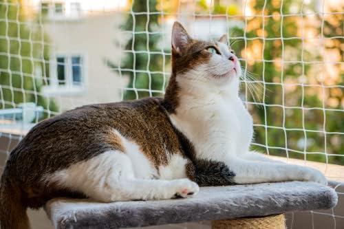 Cat Balcony Netting 10 * 20ft Cat Anti-Fall Netting Duralble Nylon Balcony Screen for Pets Pet Safty Netting for Balcony, Windows and Patio