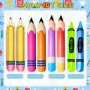 8 Pieces Inflatable Pencil Crayon Balloon Combo Set Rich Colours Back to School Party School Decoration for Classroom Playground Indoor Outdoor Birthday Party Decoration