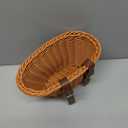 Kid's Bike Basket Front,Bicycle Hanging Basket with Adjustable PU Belts,Weatherproof Premium Hand-Woven Rattan Storage Bicycle Basket for Boys Girls Bicycle Accessories